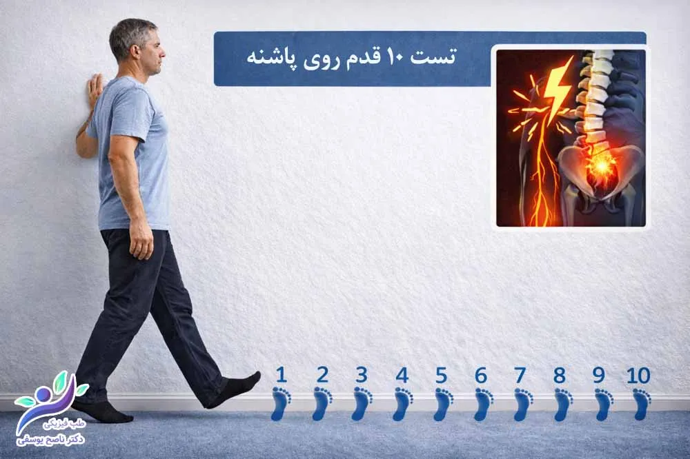 تست ۱۰ قدم روی پاشنه